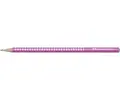 Олівець чорнографітних Faber-Castell Grip SPARKLE тригранний, рожевий, 118212P, фото 3